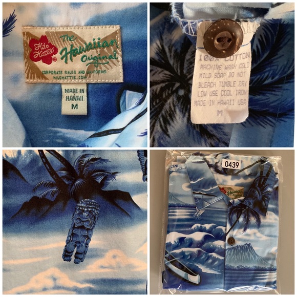🌴 Men’s Hawaiian Shirt Tikis Canoes Rayon 🌴 - Picture 3 of 8
